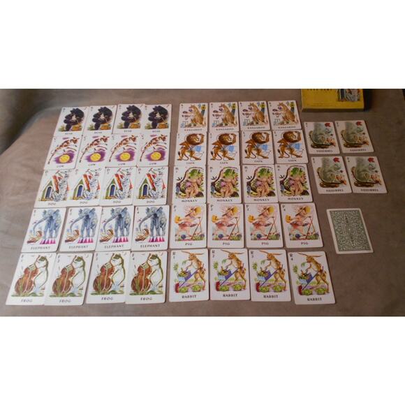 Whitman Animal Rummy Card Game 2998 Complete Original Box 1950s Vintage - Picture 5 of 8